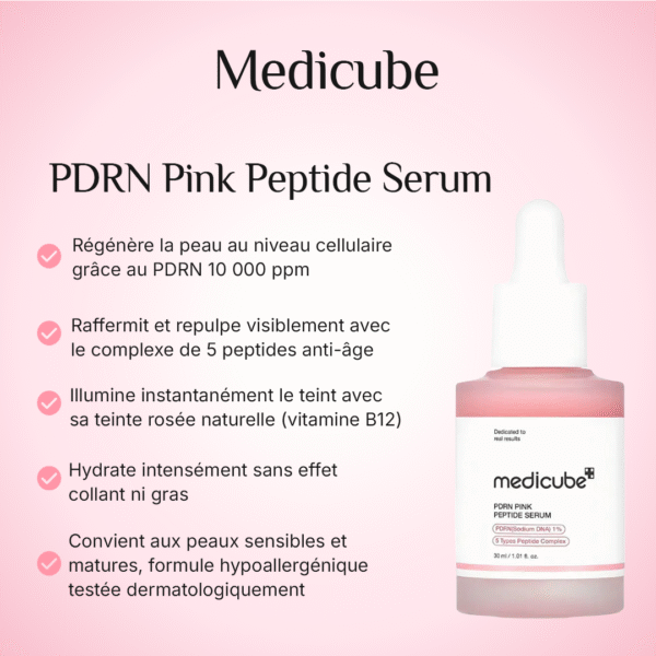 Bienfaits du Medicube PDRN Pink Peptide