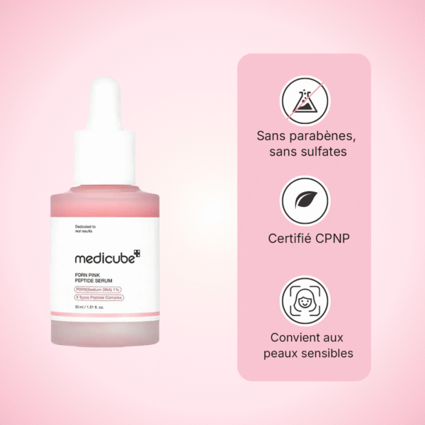 Les certifications du Medicube PDRN Pink Peptide