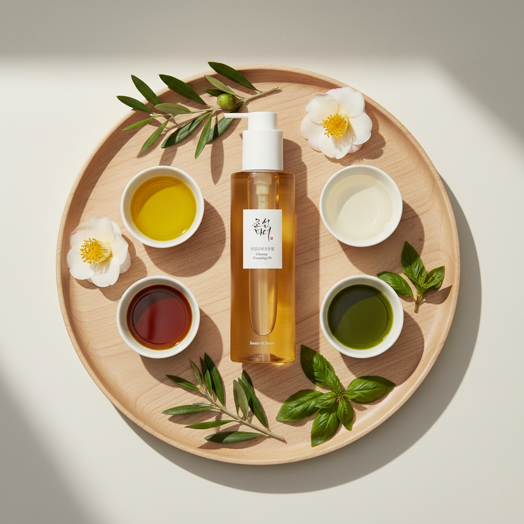 Beauty Of Joseon Giseng Cleansing Oil sur un plateua