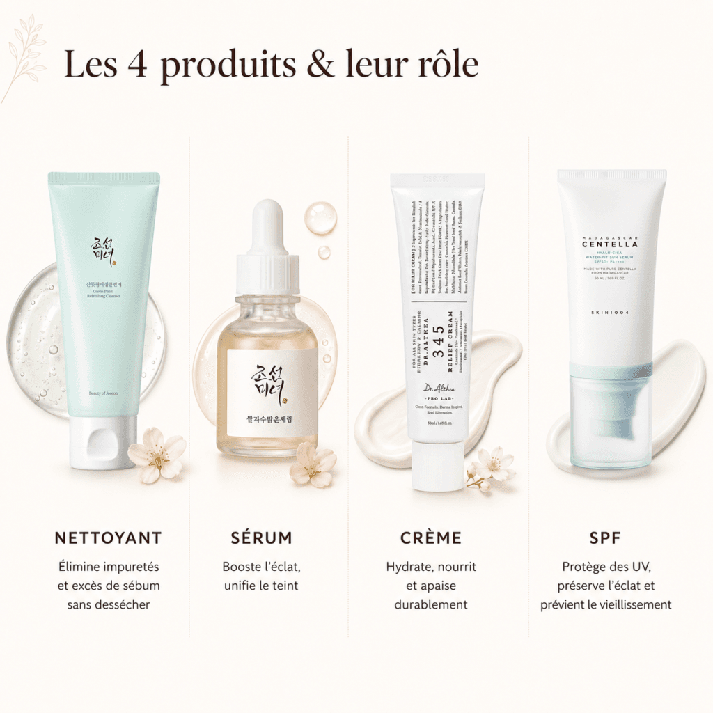 Fonction de chaque produit de la routine du matin