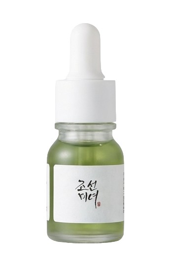Mini-sérum Calming de Beauty of Joseon en flacon vert avec pipette blanche.