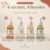 Visuel Fleur de Corée présentant quatre sérums Hanbang de Beauty of Joseon et quatre besoins de peau : éclat, teint, apaisement et nutrition.