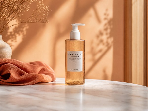 Toner Skin1004 Madagascar Centella sur marbre blanc