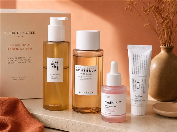 Coffret Rituel Soir Régénération 4 produits K-beauty ginseng PDRN mucine peau mature