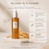 Beauty of Joseon Ginseng Cleansing Oil avec racines de ginseng, présentation de sa texture huileuse et des principaux éléments de sa formule.