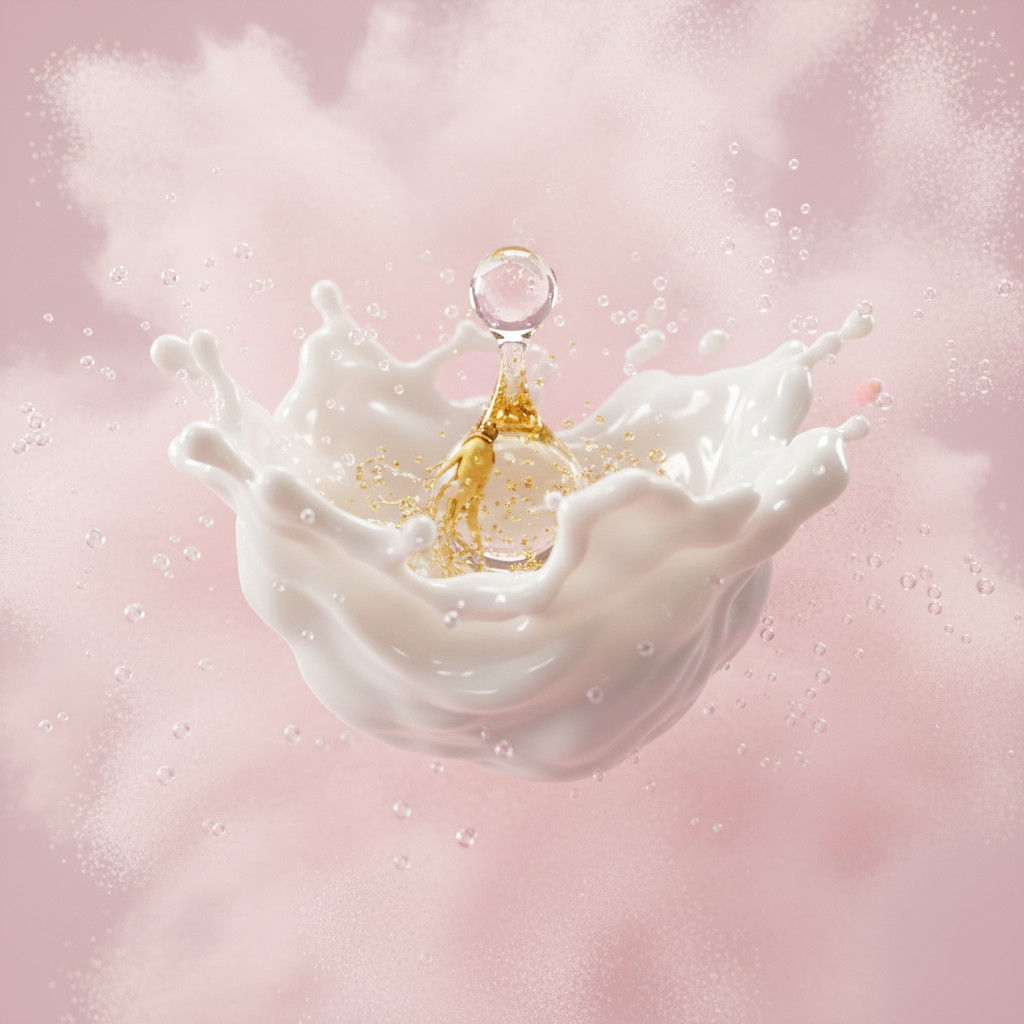 Texture lactée et gel transparente évoquant la douceur et la fraîcheur du Beauty of Joseon Apricot Blossom Peeling Gel.