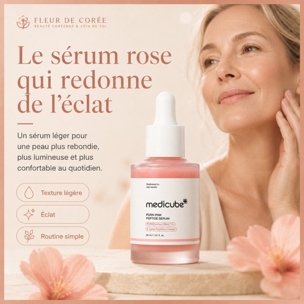 Medicube PDRN Pink Peptide Serum, sérum léger pour une peau plus rebondie, lumineuse et confortable
