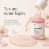 Texture légère et fluide du sérum Medicube PDRN Pink Peptide Serum avec pipette