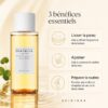 Visuel présentant les trois bénéfices essentiels du SKIN1004 Madagascar Centella Toning Toner : lisser, apaiser et préparer la routine.