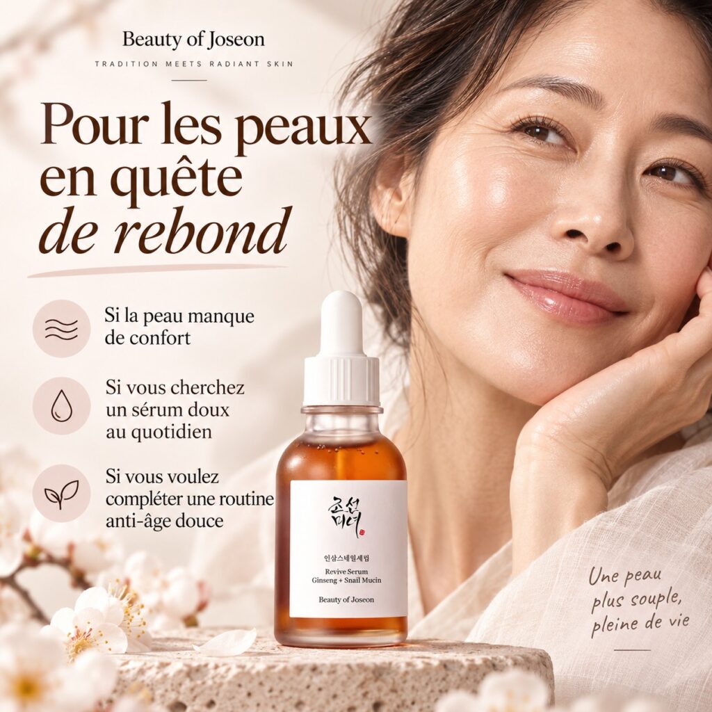 Revive Serum de Beauty of Joseon présenté pour les peaux en quête de rebond et de confort.