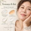 Textures du Rituel Matinal Fleur de Corée : gel nettoyant, sérum, crème et SPF au fini léger et confortable.